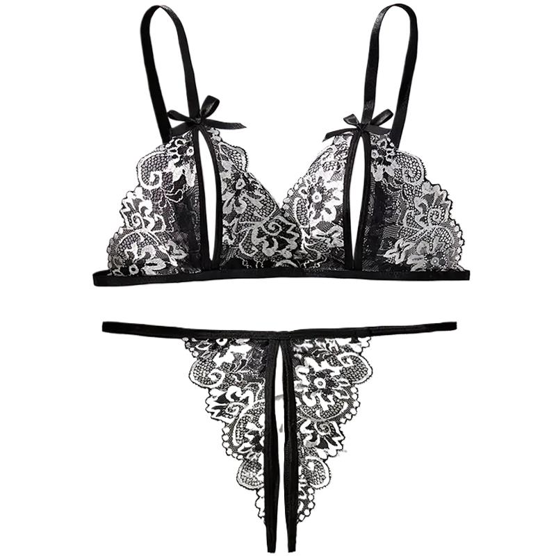 Sheer Bra Lace - Черное горячее сексуальное женское кружевное нижнее