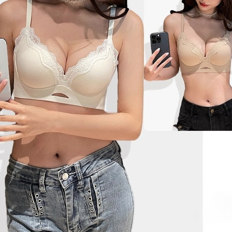 T Shirt Bra Seamless - Элегантный матовый кружевной бюстгальтер без косточек