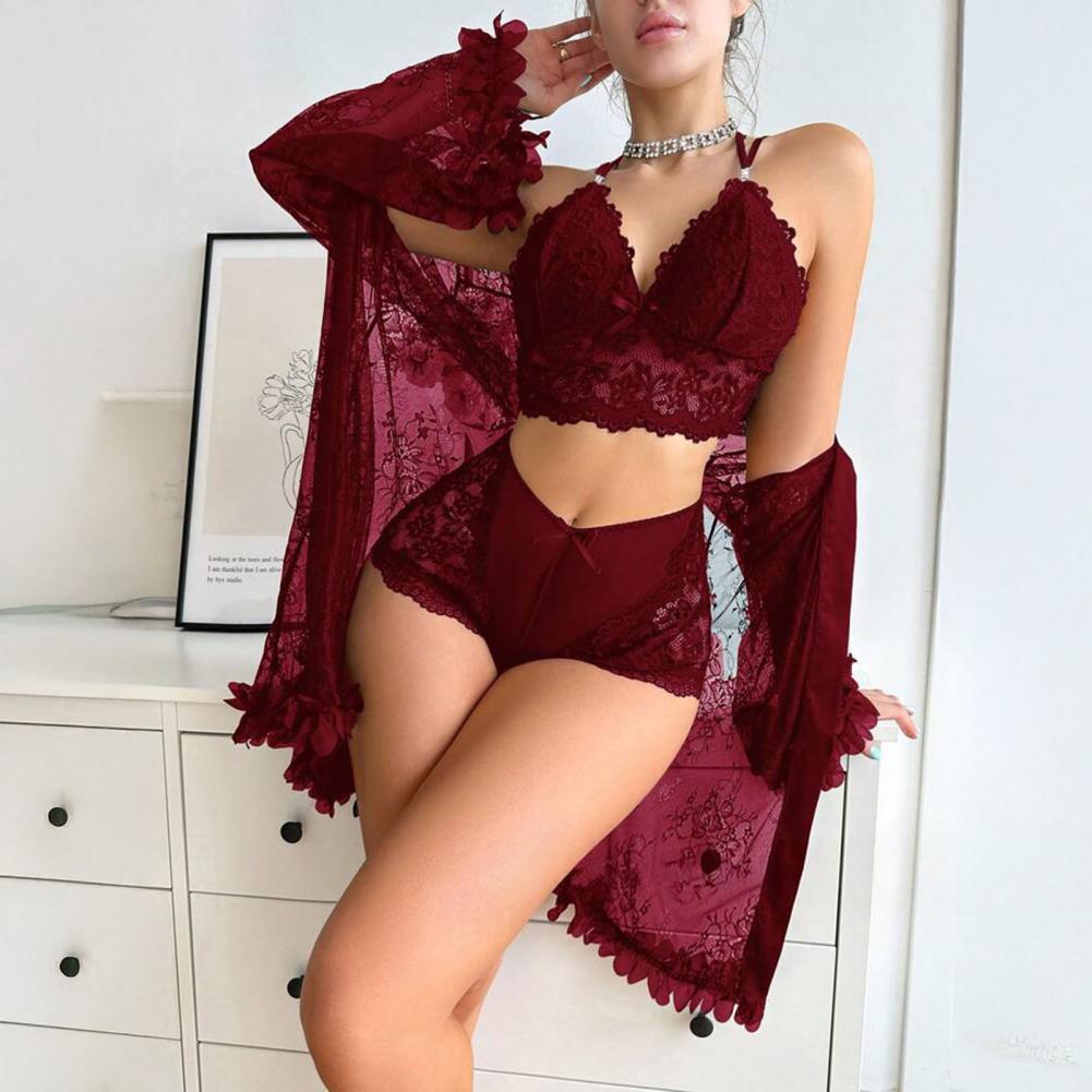Sheer Mesh Bra - Сексуальный комплект для сна из прозрачной